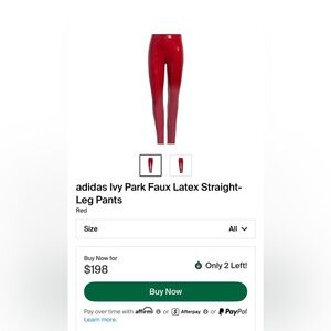 Adidas Ivy Park Red Latex Pants